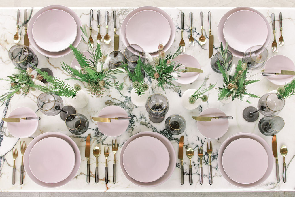 Casa Fina Ceramic Dinnerware – Misty Lilac (Set of 4)