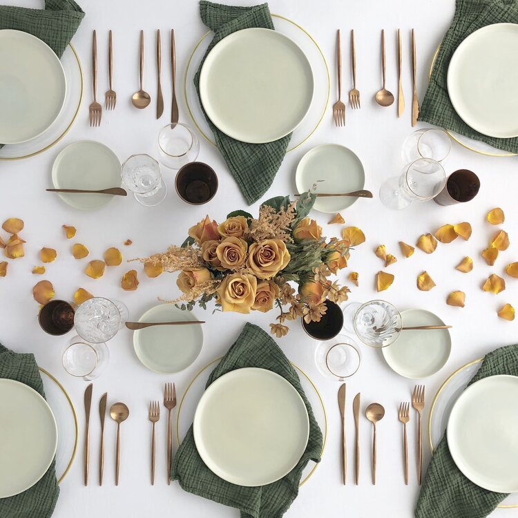 Luna Flatware — Brushed Rose Gold (5 Piece Set)