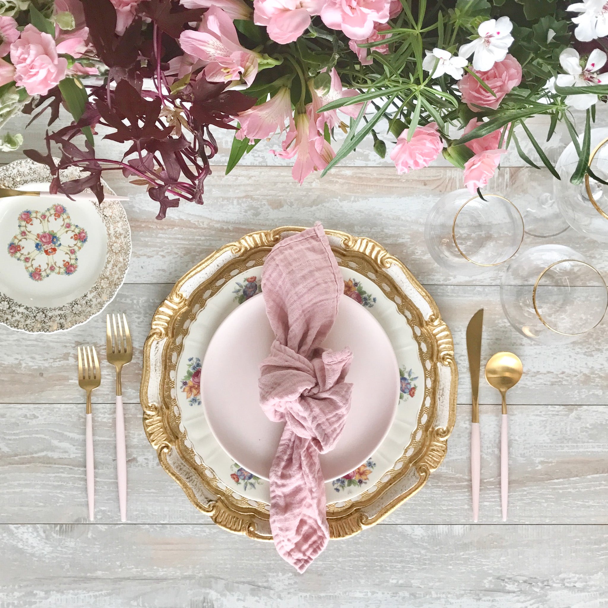 Organic Cotton Napkins – Rosewater (Set of 4)