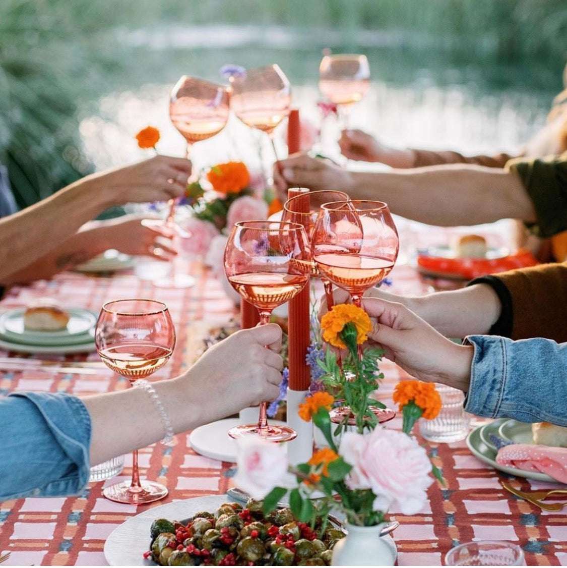 Siren White Wine Goblets – Pinot with Gold Rim (Set of 4)