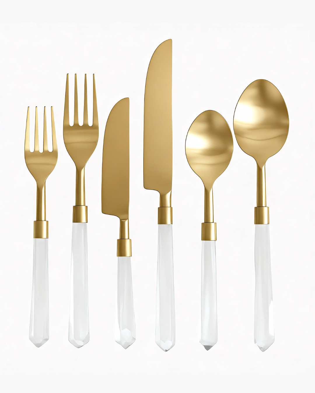 Prism Flatware – Clear + Gold (6-Piece Set)