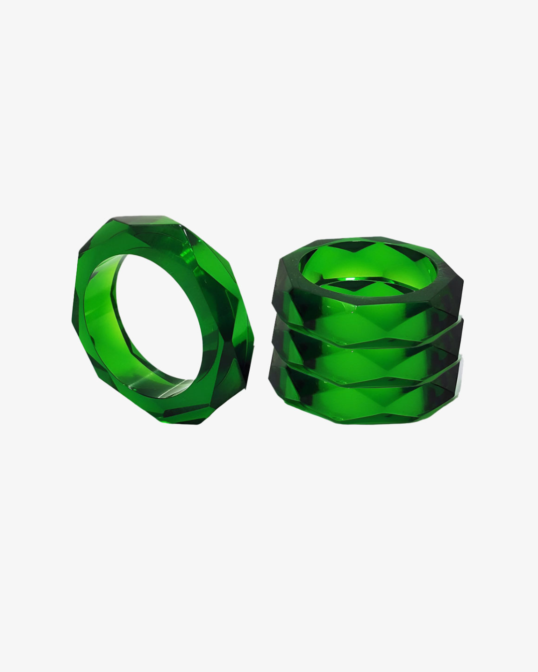 Prism Napkin Rings – Emerald (Set of 4)