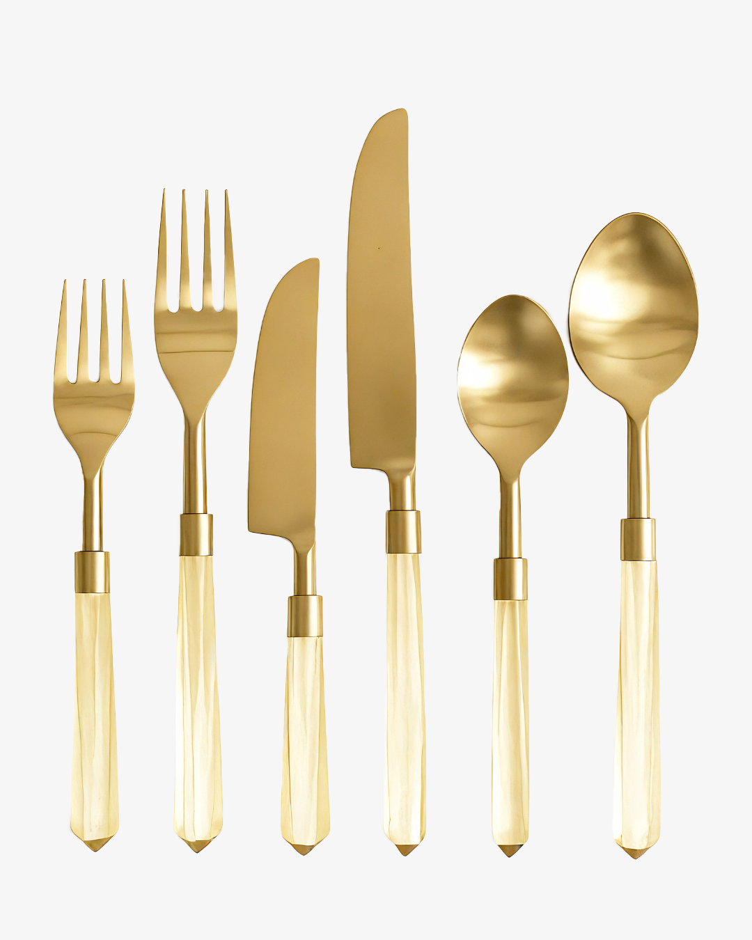 Prism Flatware – Yellow + Gold (6-Piece Set)
