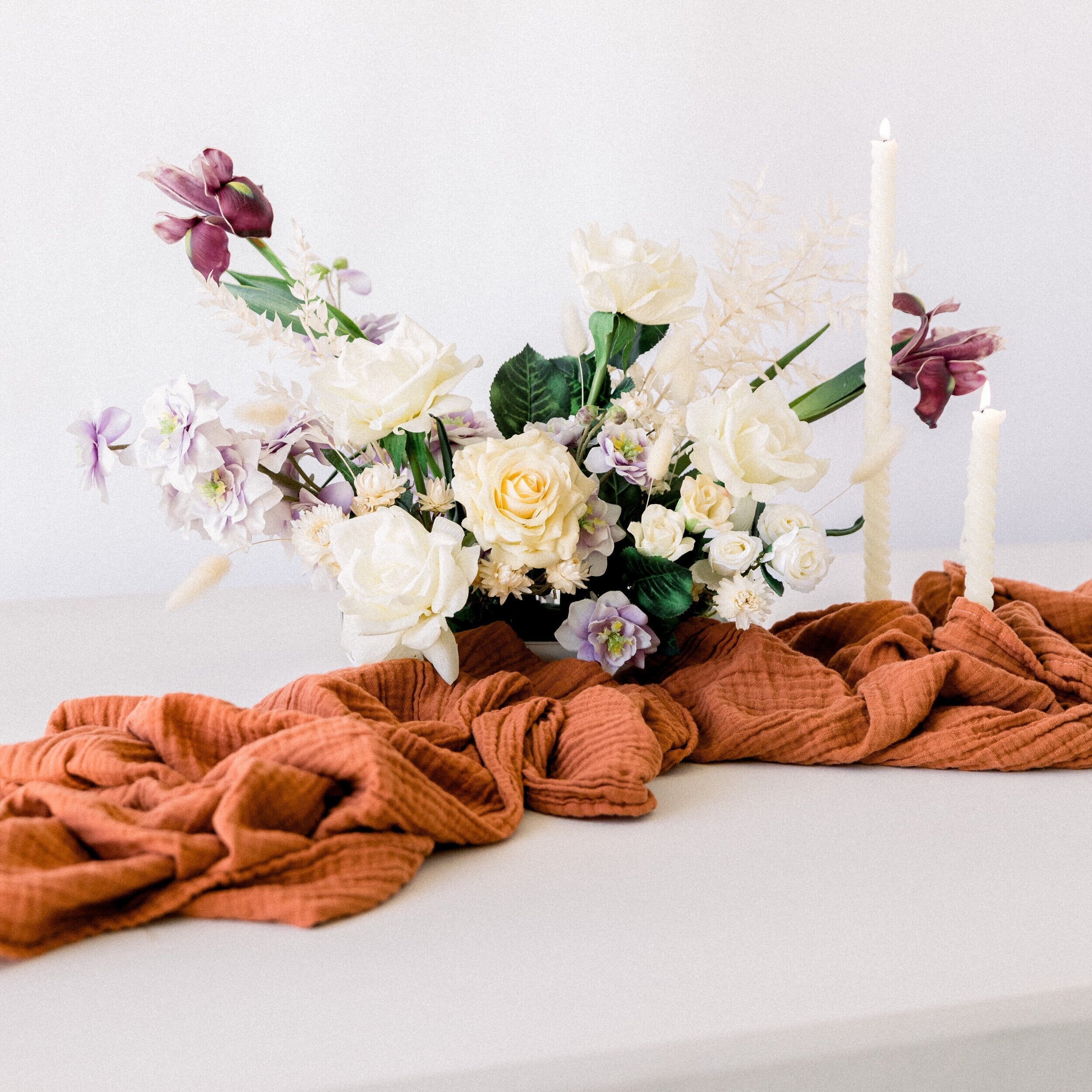 Organic Cotton Table Runner – Burnt Sienna
