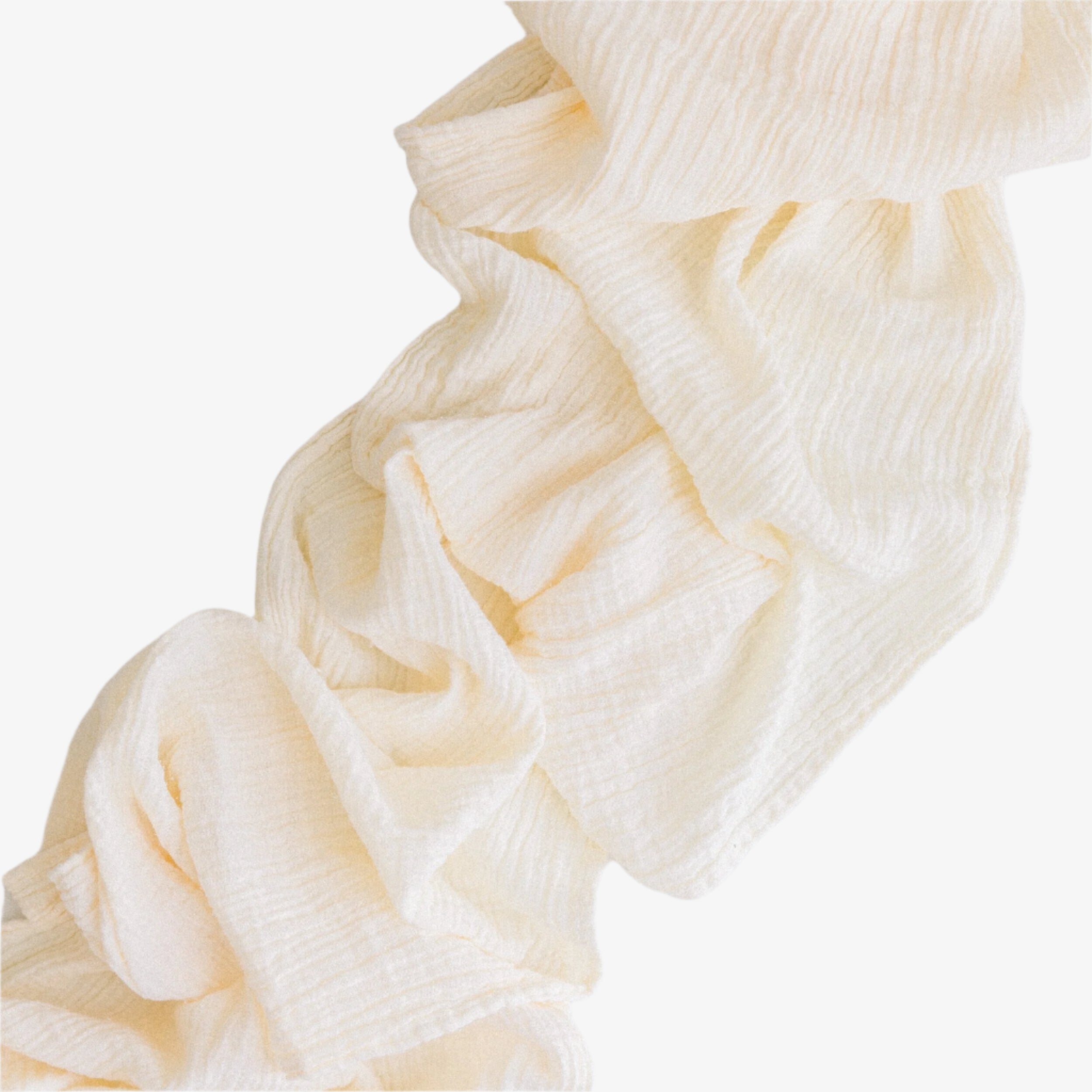 Cathedral organic cotton runner in off white, ivory with crinkled texture, 156 inches long