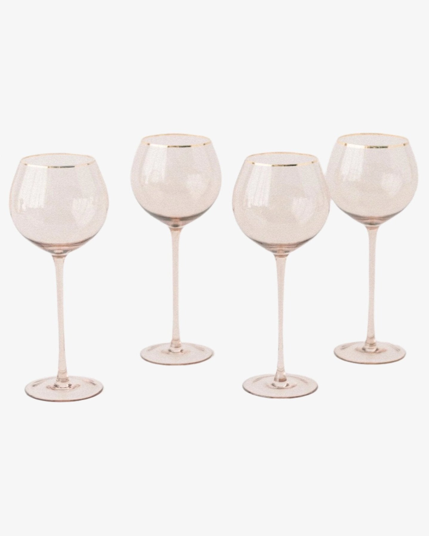 Siren White Wine Goblets – Fawn with Gold Rim (Set of 4)