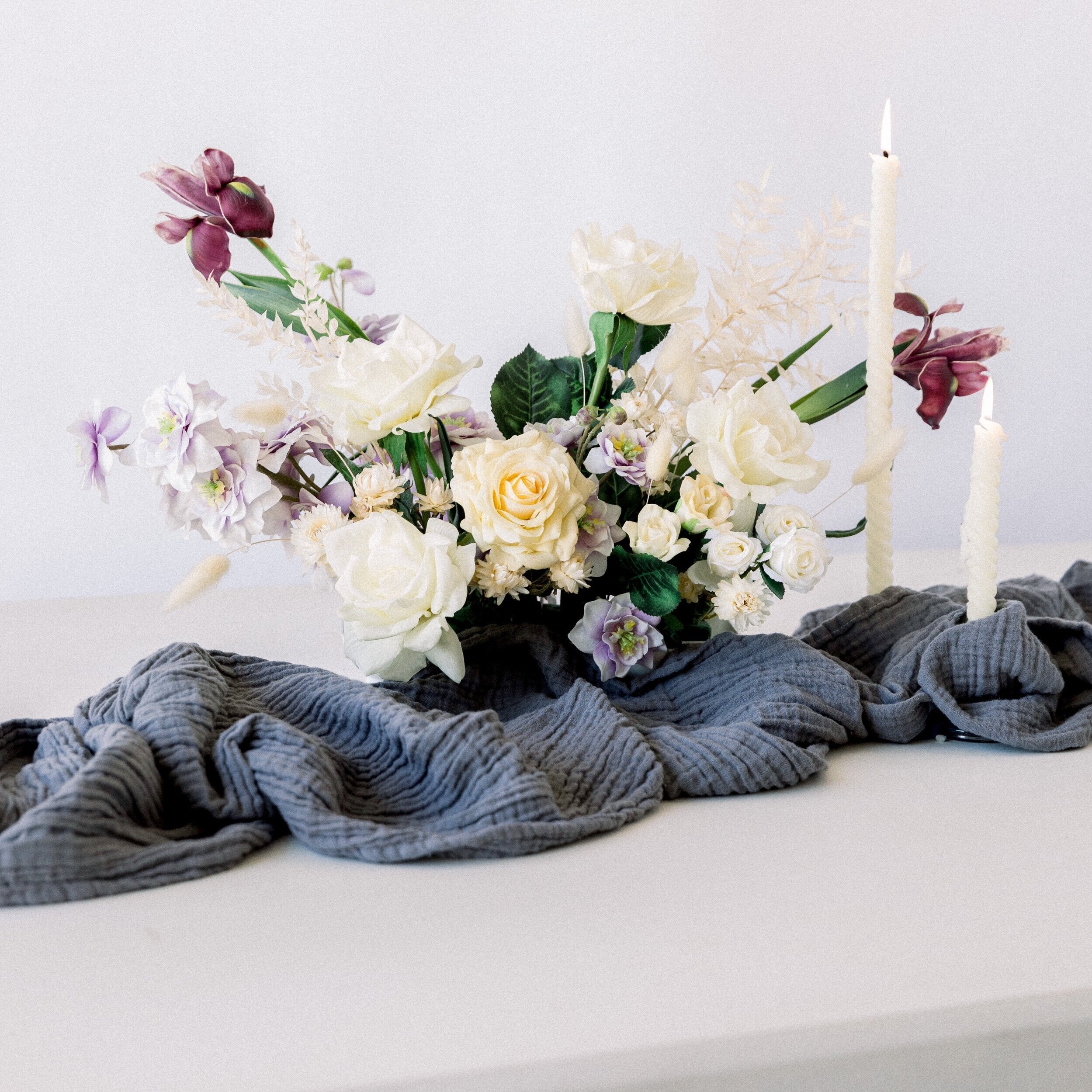 Organic Cotton Table Runner – Slate
