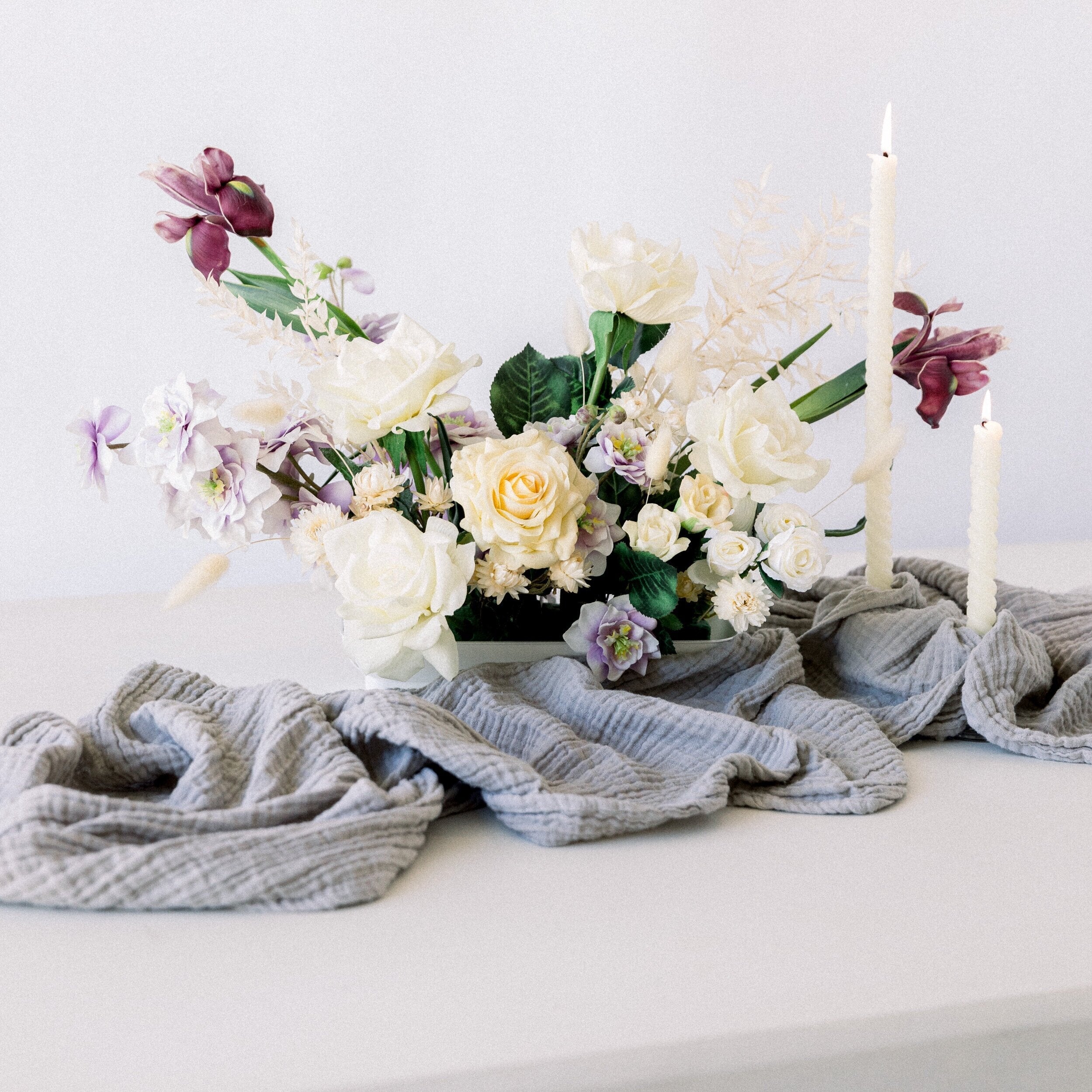 Organic Cotton Table Runner – Stone