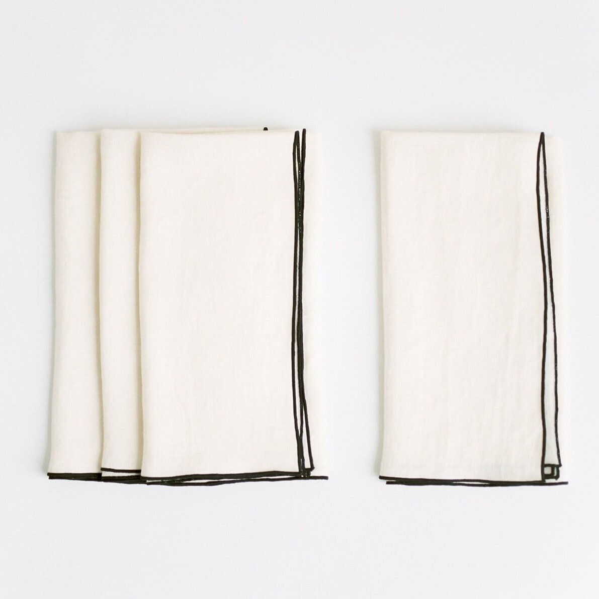 STONE WASHED LINEN NAPKINS // CATHEDRAL + BLACK TRIM – borrowed BLU