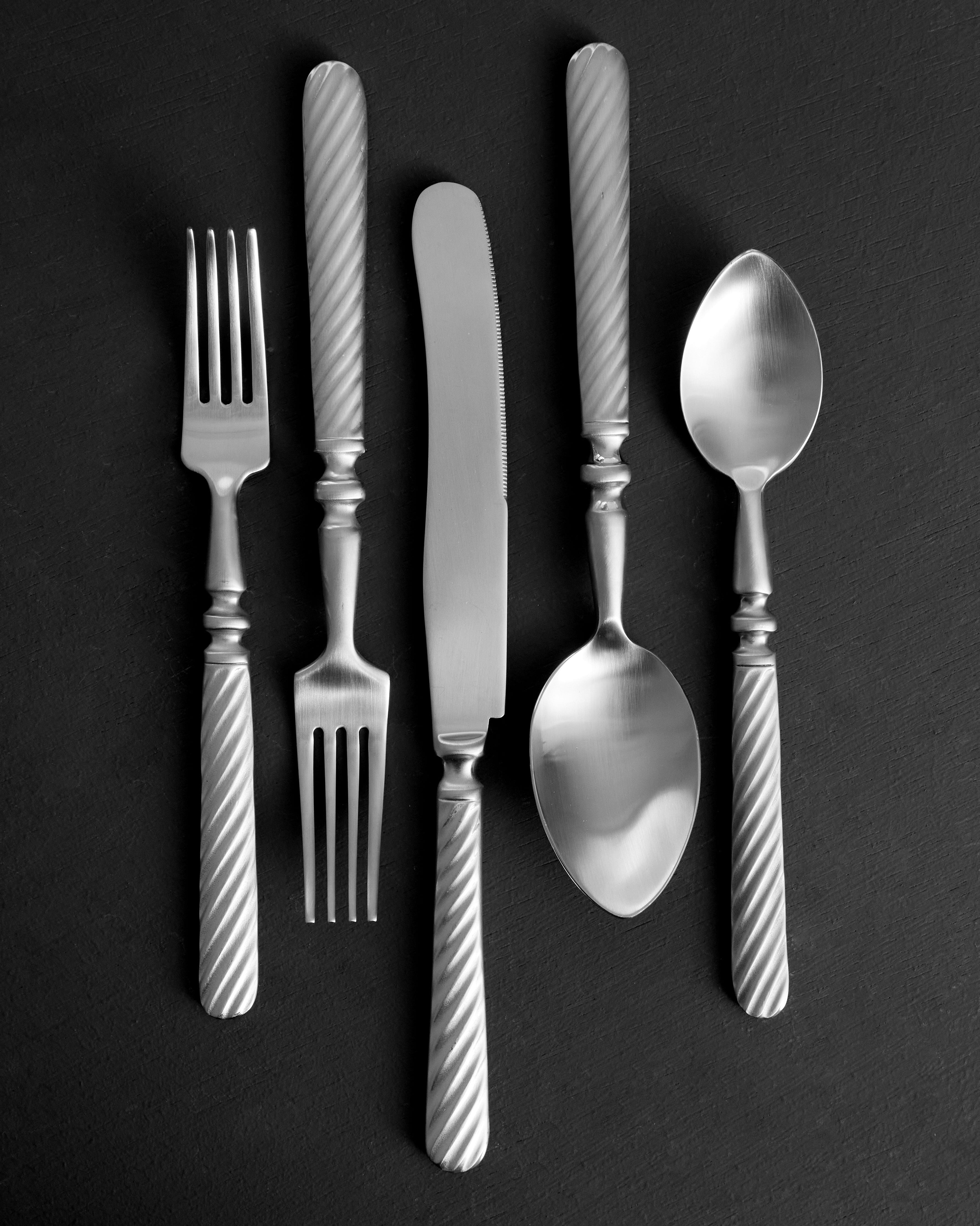Marcigny Brushed Stainless Steel 5 Piece Cutlery Set - Service for 1