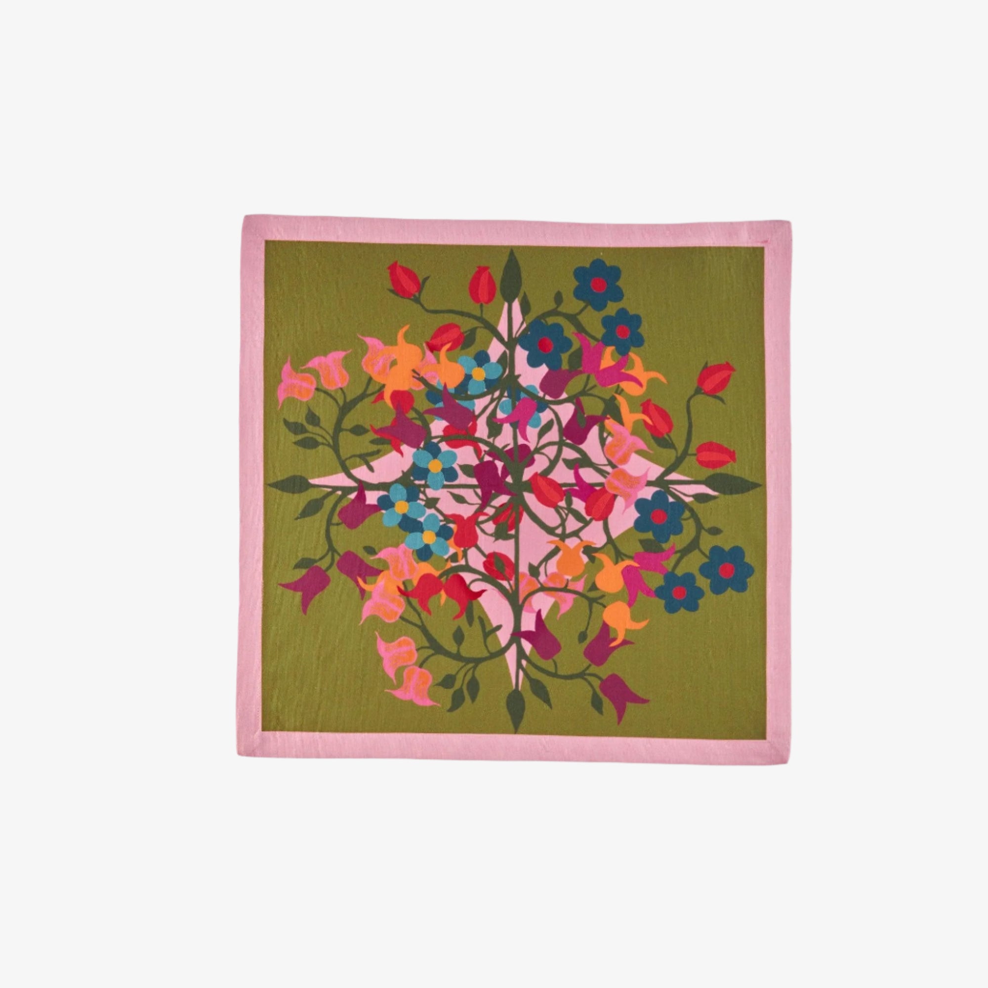 6 Napkins Blumen Green