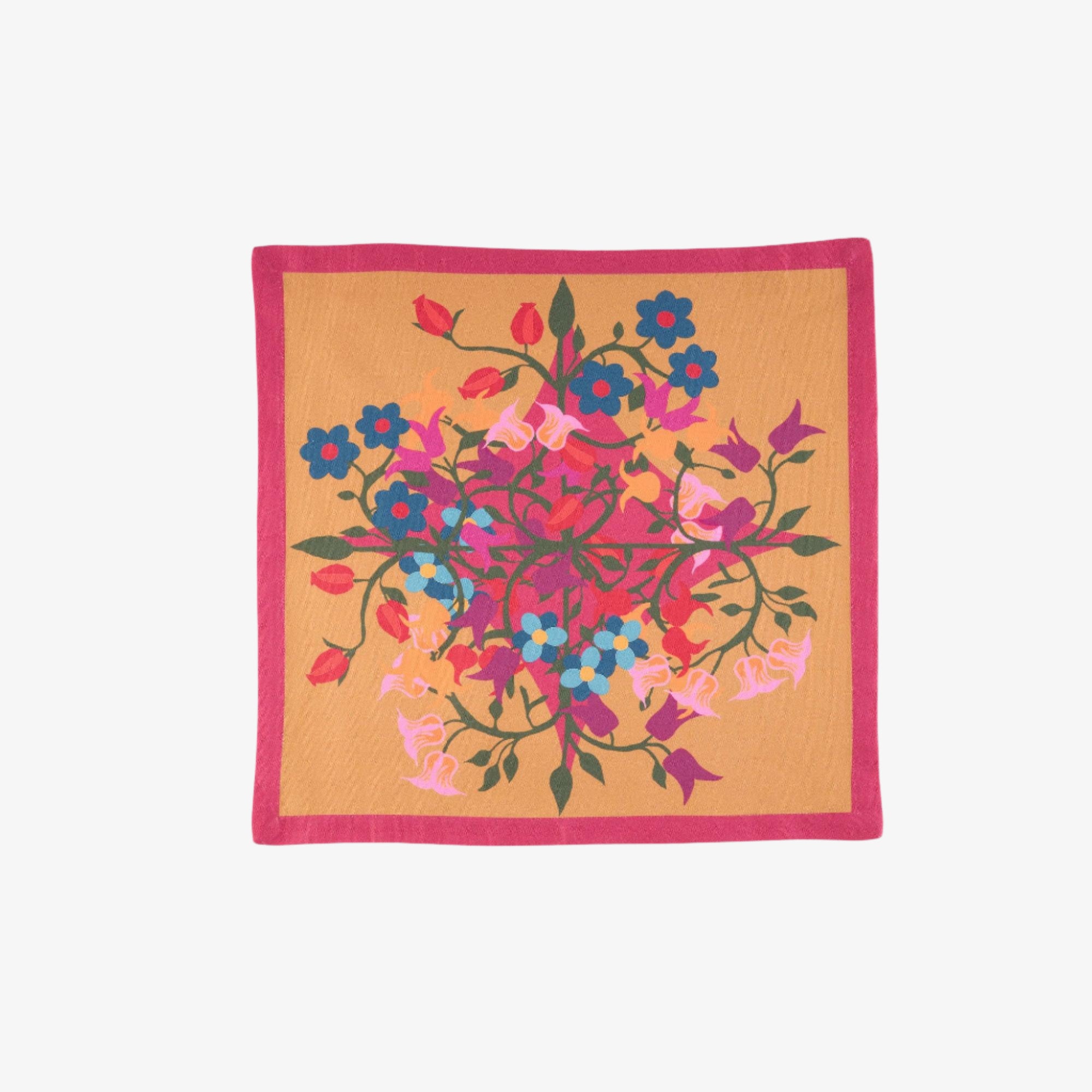 6 Napkins Blumen Orange