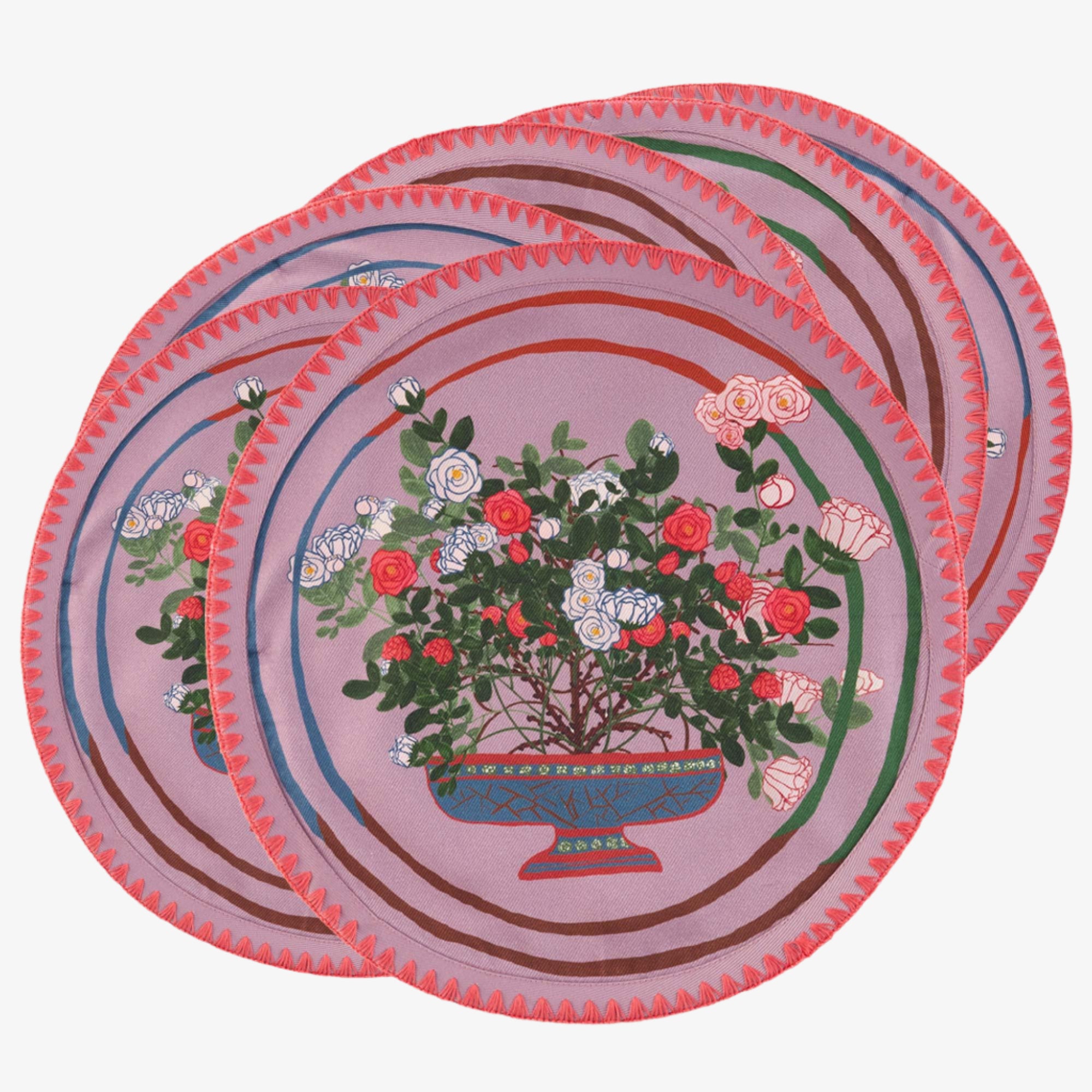 6 Round Placemats La Vie en Rose