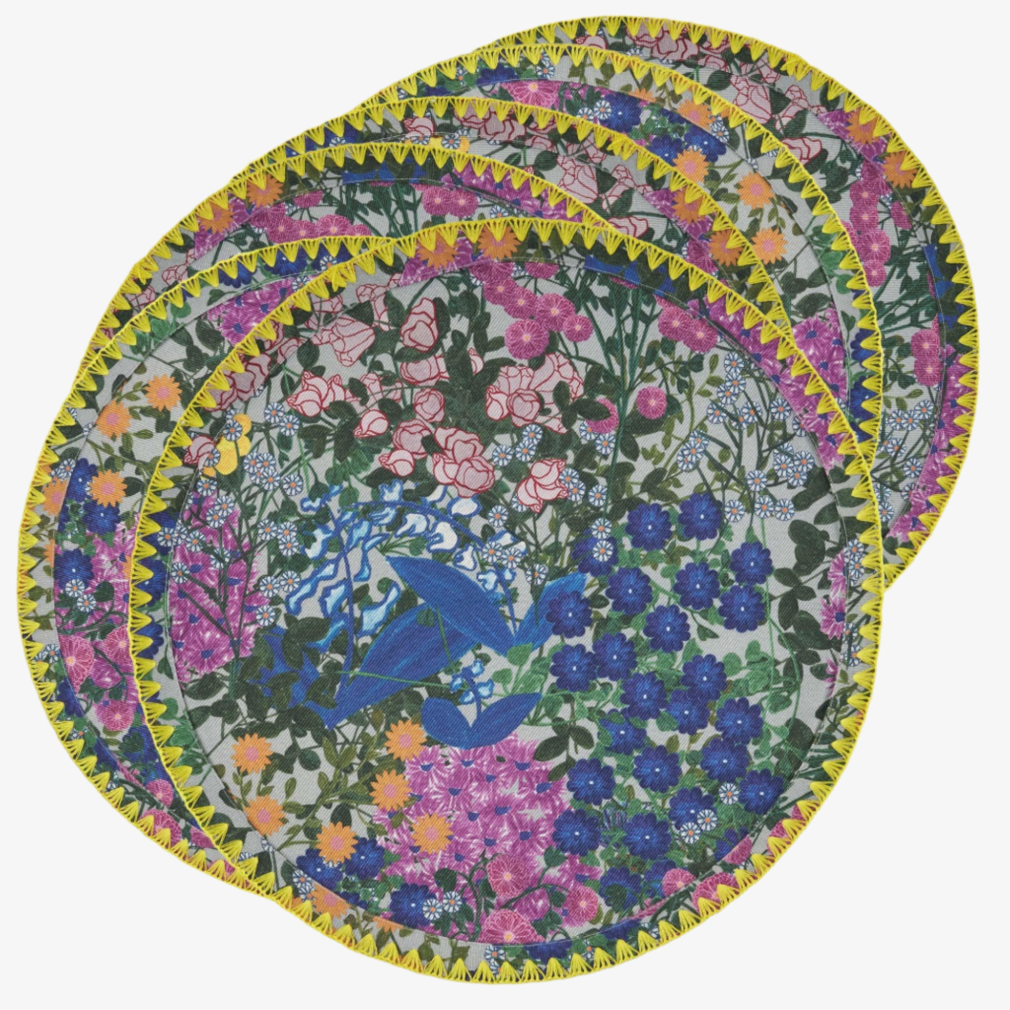 6 Round Placemats Pré Fleuri