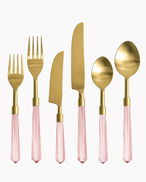 Prism Flatware – Rosewater + Gold (6-Piece Set)