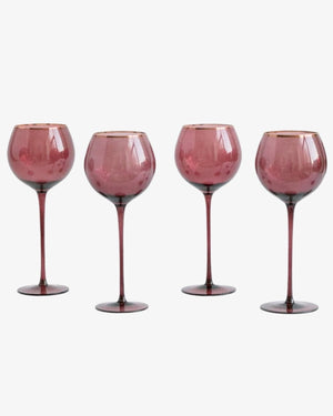 Siren White Wine Goblets – Bordeaux with Gold Rim (Set of 4)