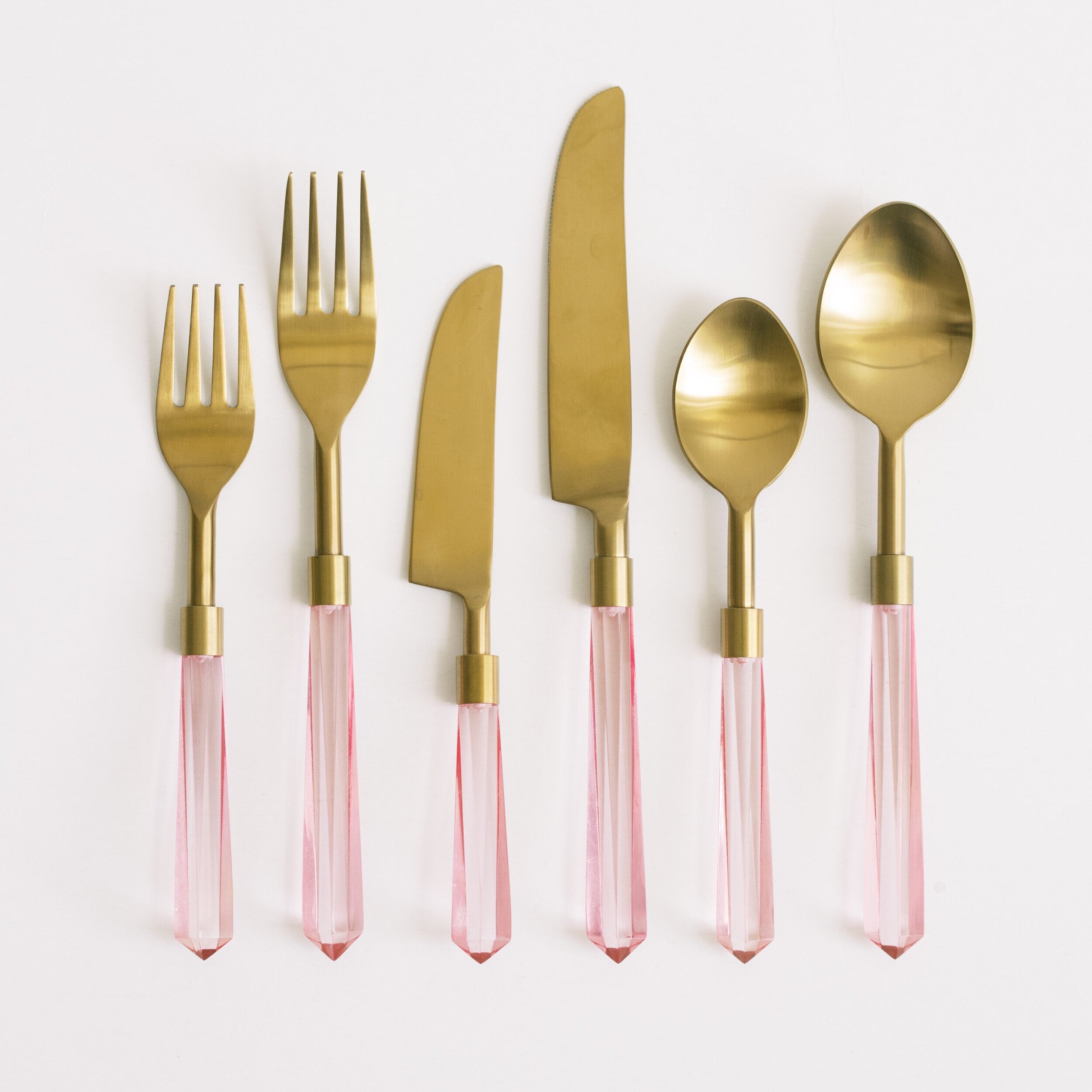 PRISM FLATWARE // ROSEWATER + GOLD RENTAL RESALE